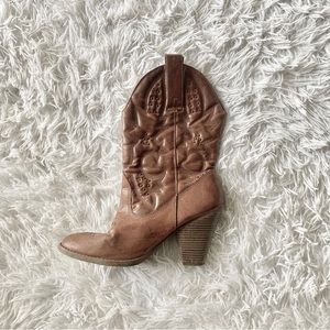 Brown cowboy boots